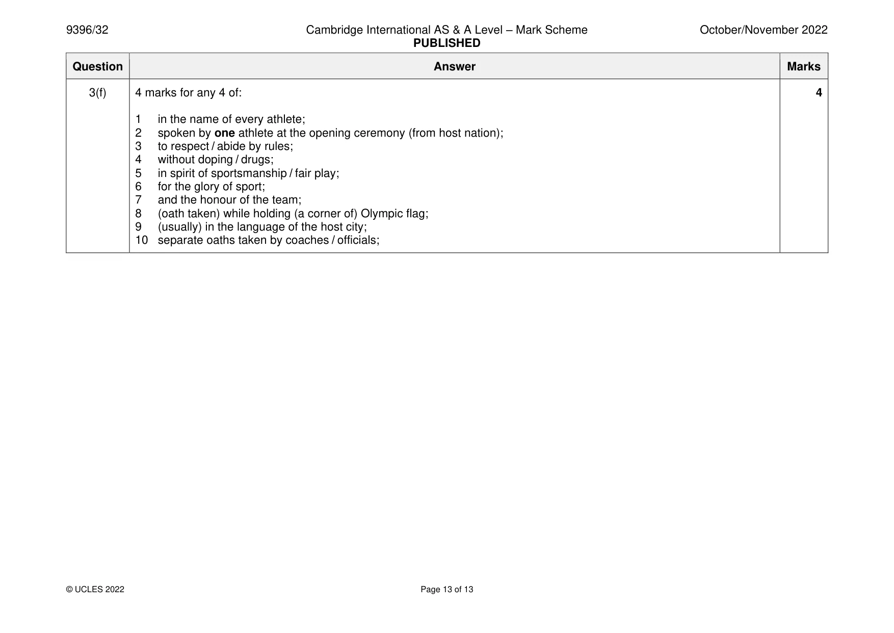 Mark scheme, page 13 of 13
