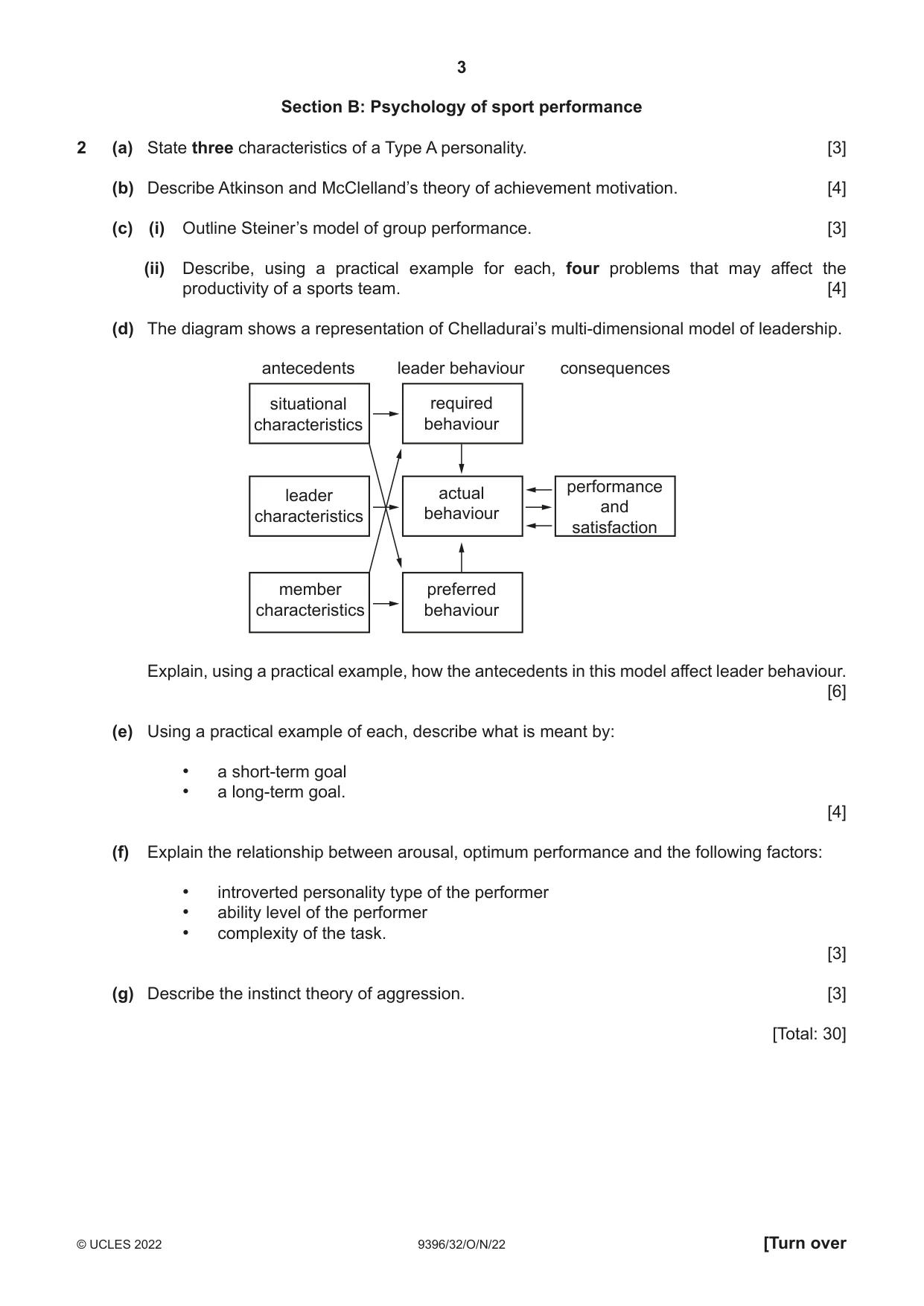 Cambridge A Level Physical Education 9396 2022 Oct/Nov Paper 3 · Variant 2 question paper, page 3 of 4