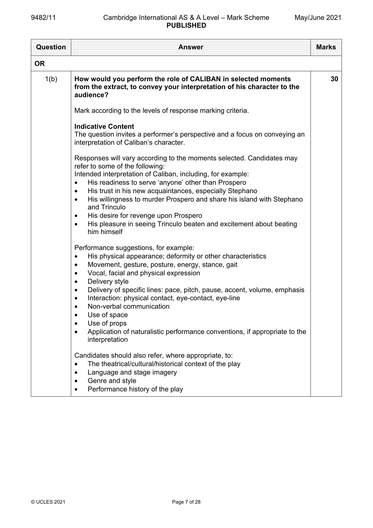 Mark scheme, page 7 of 28