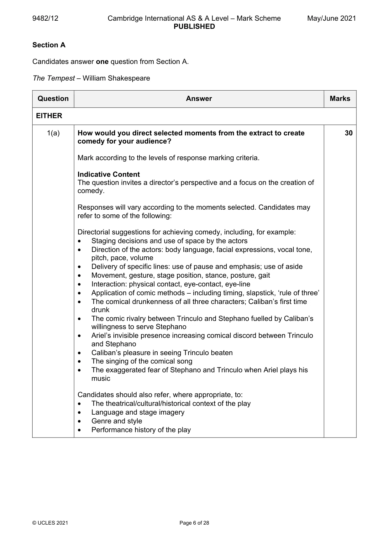 Mark scheme, page 6 of 28