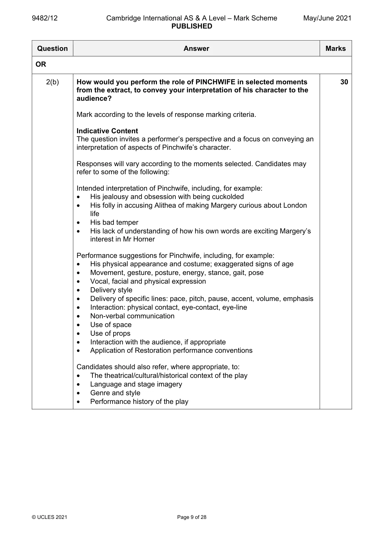 Mark scheme, page 9 of 28