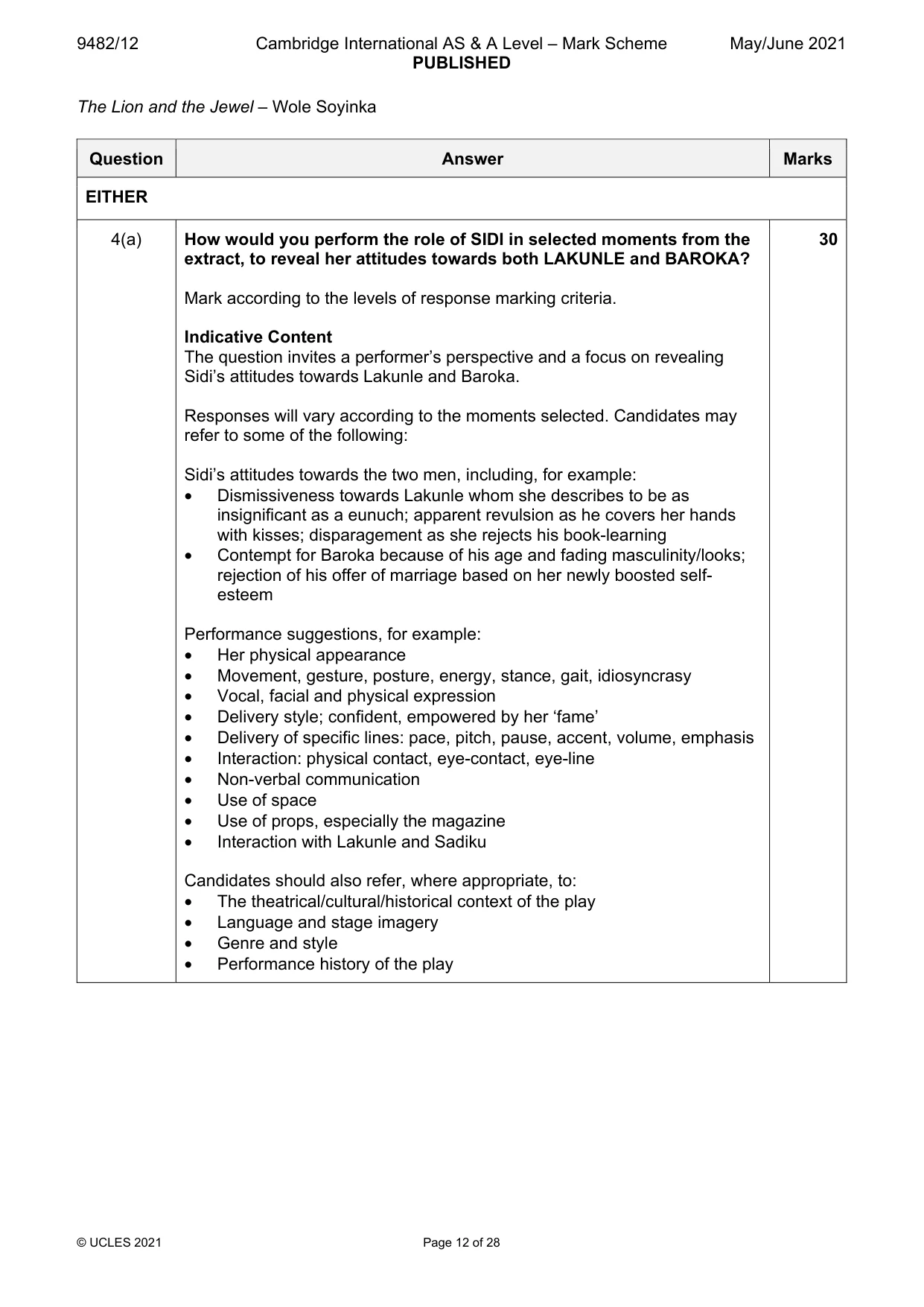 Mark scheme, page 12 of 28