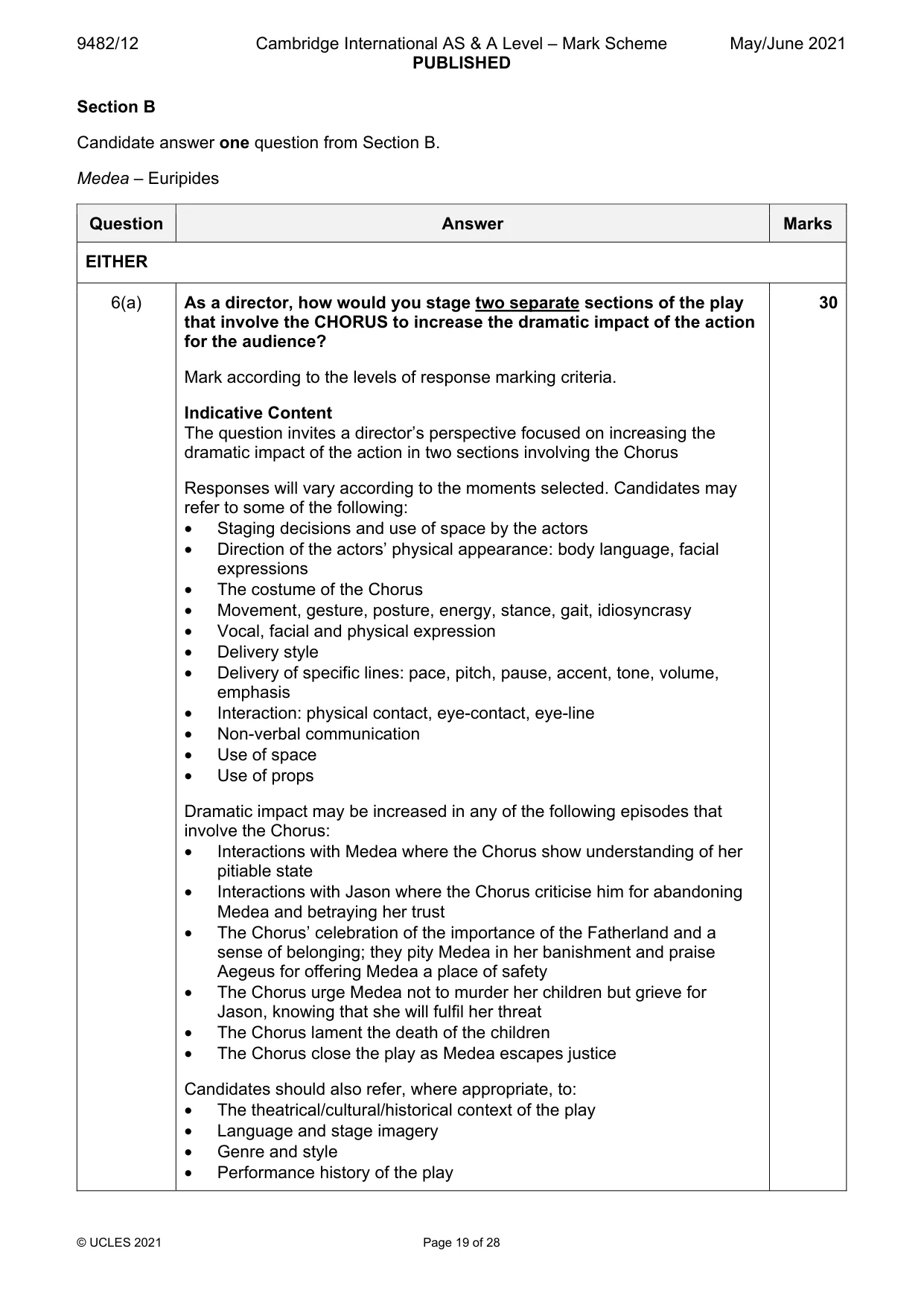 Mark scheme, page 19 of 28