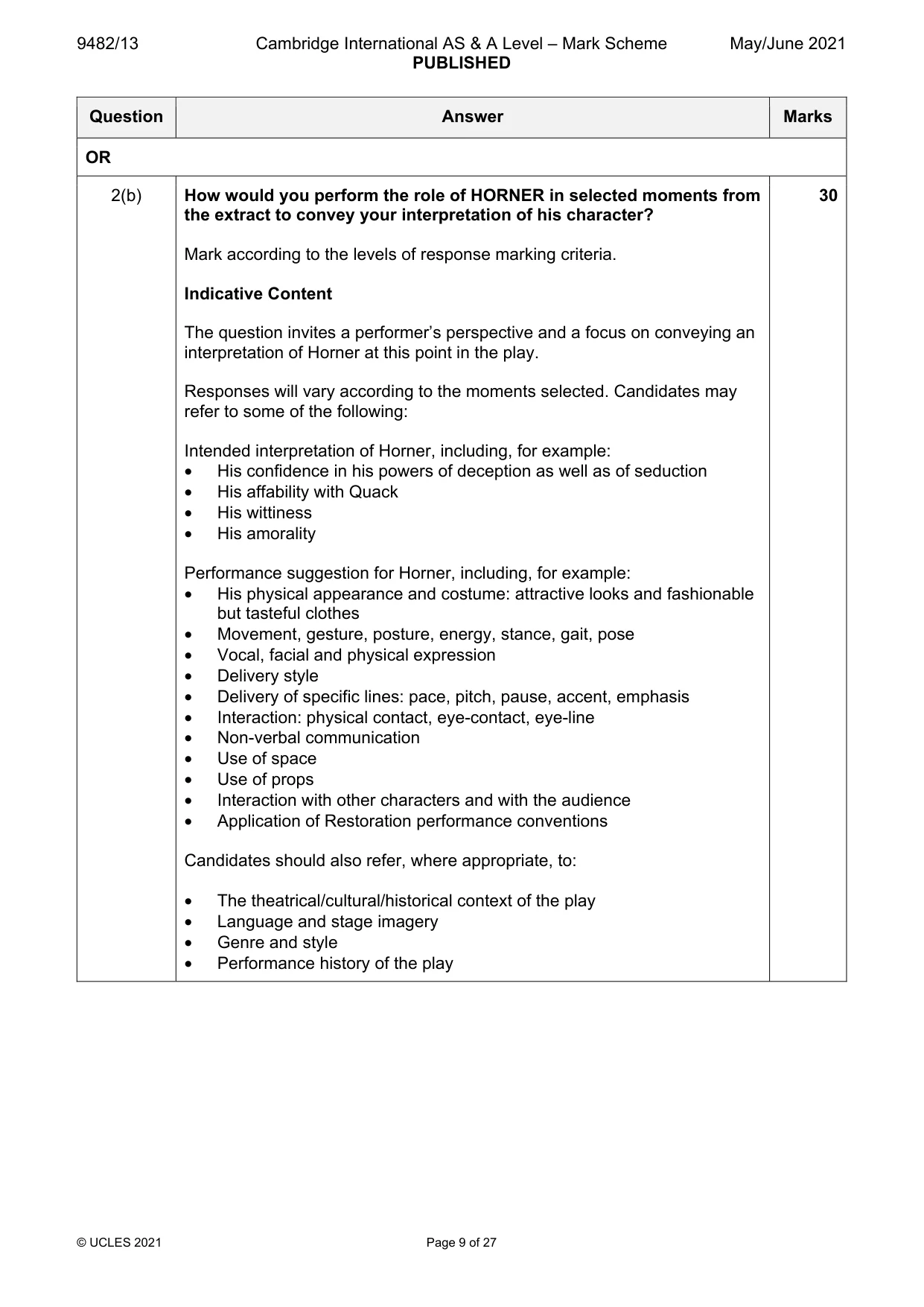 Mark scheme, page 9 of 27