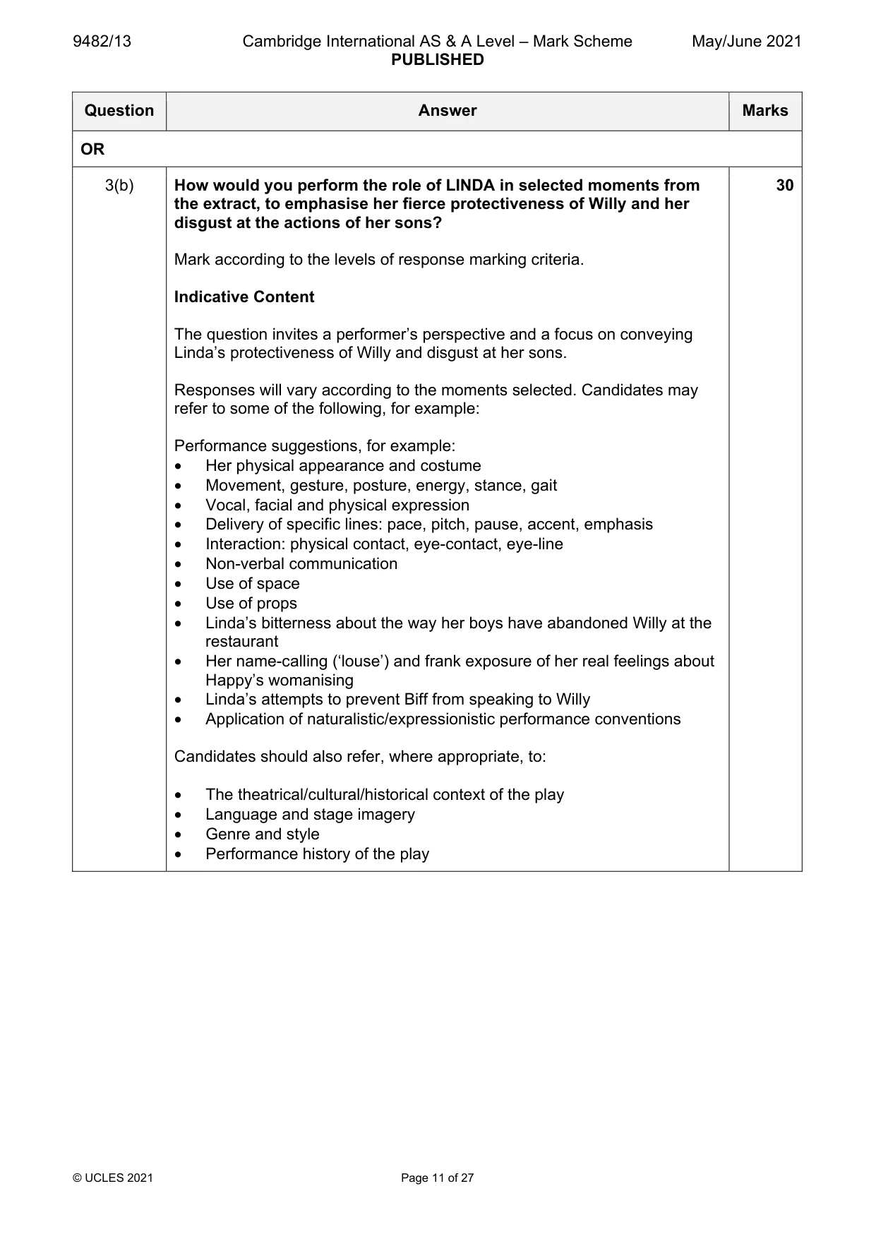 Mark scheme, page 11 of 27