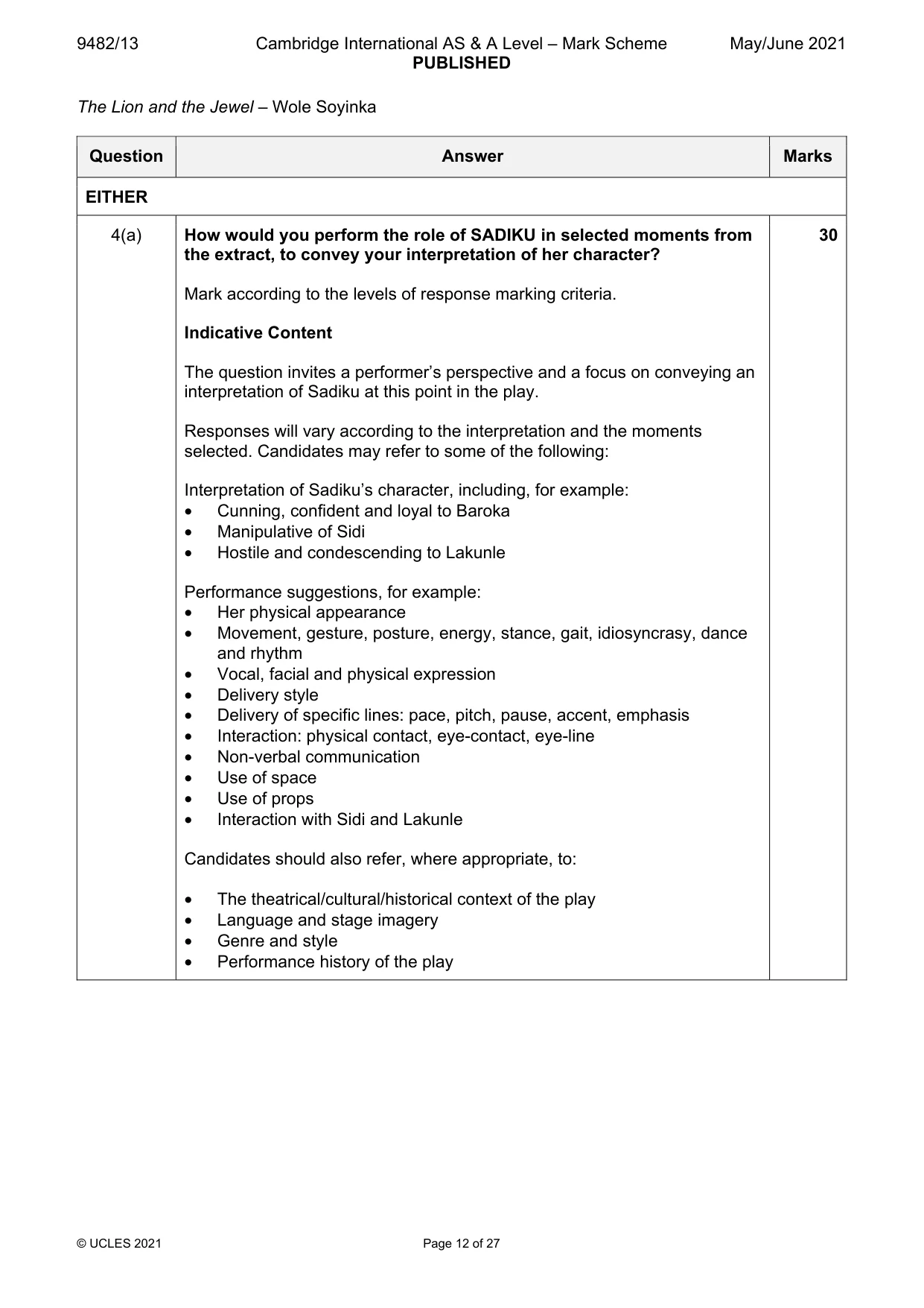 Mark scheme, page 12 of 27
