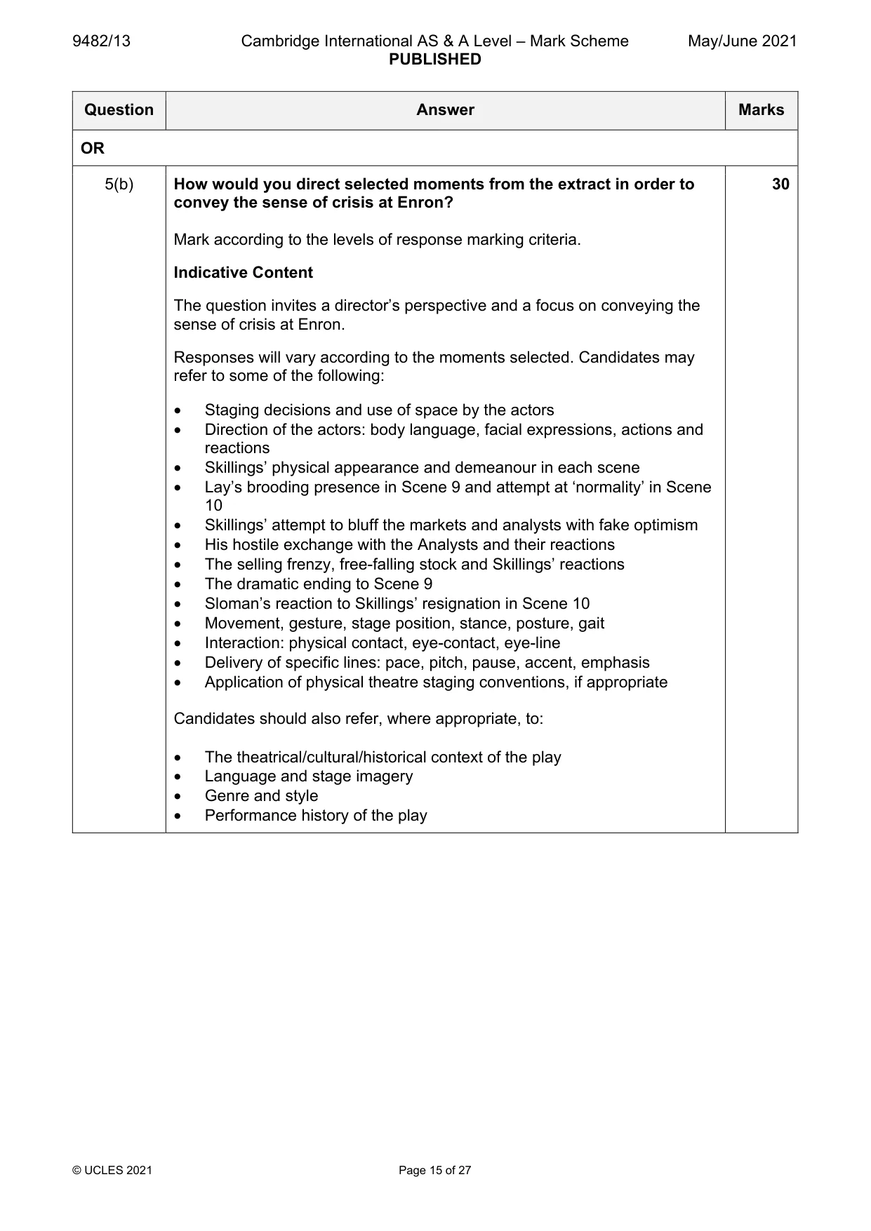 Mark scheme, page 15 of 27
