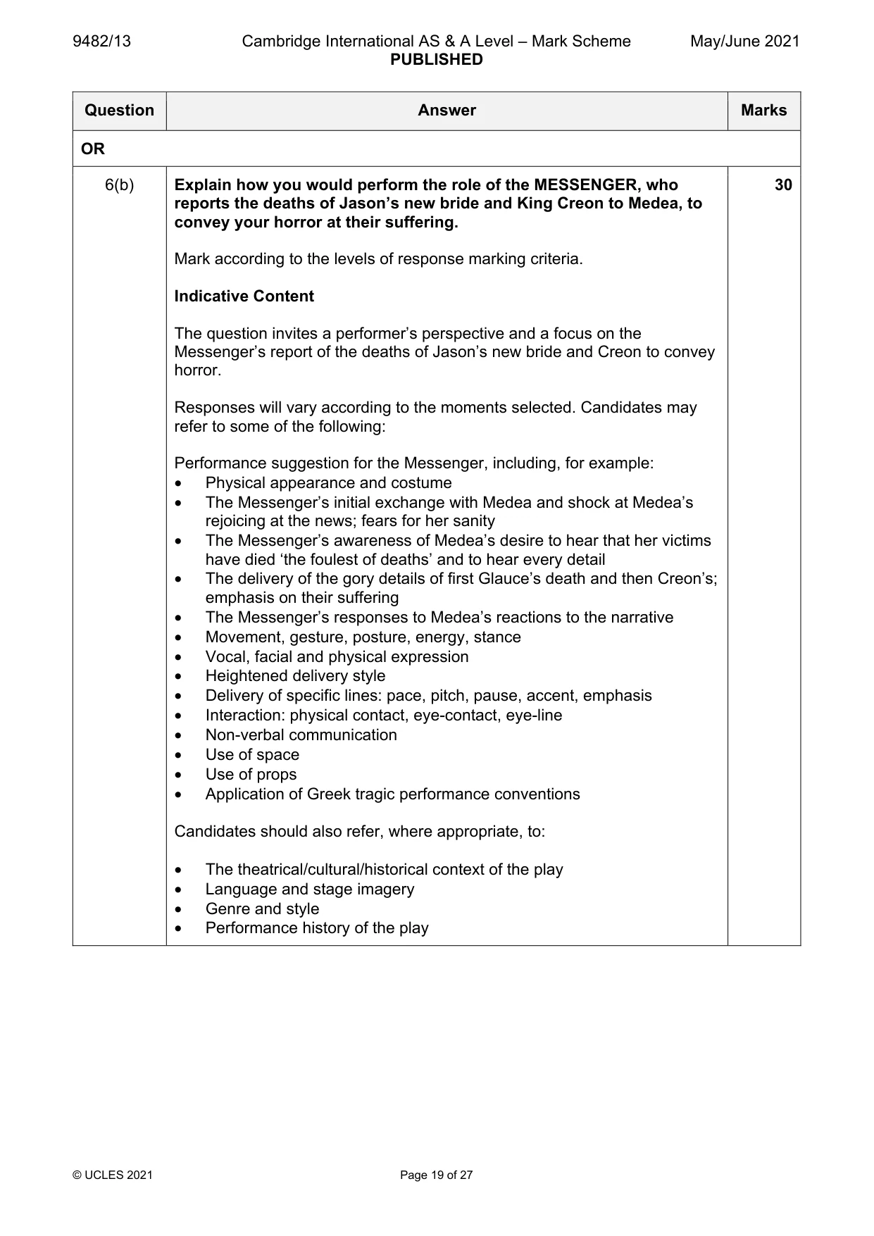 Mark scheme, page 19 of 27