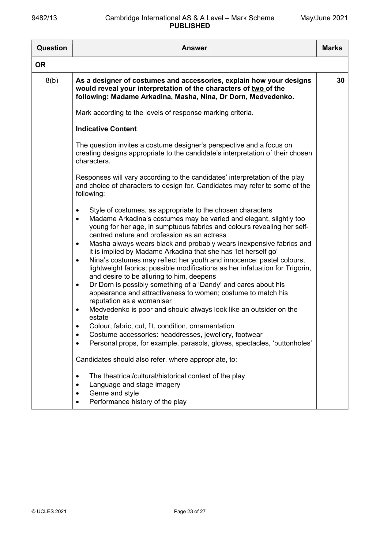 Mark scheme, page 23 of 27