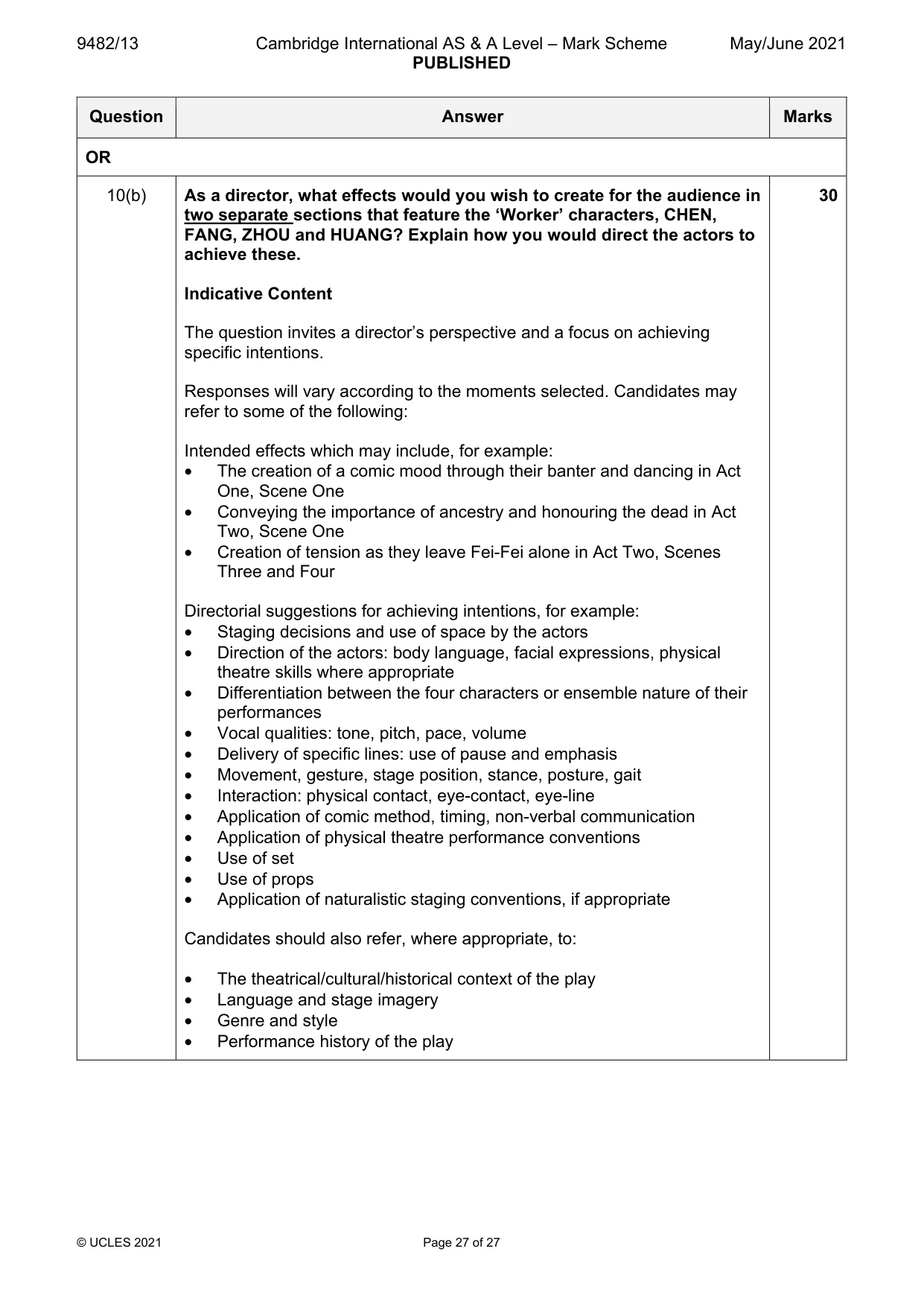 Mark scheme, page 27 of 27