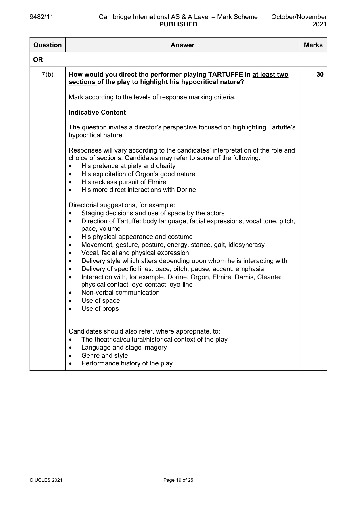 Mark scheme, page 19 of 25