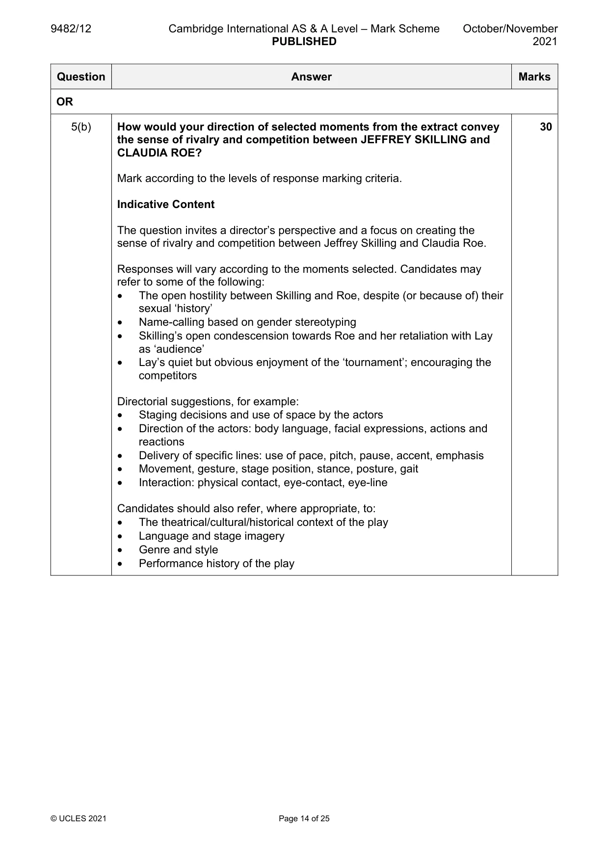 Mark scheme, page 14 of 25