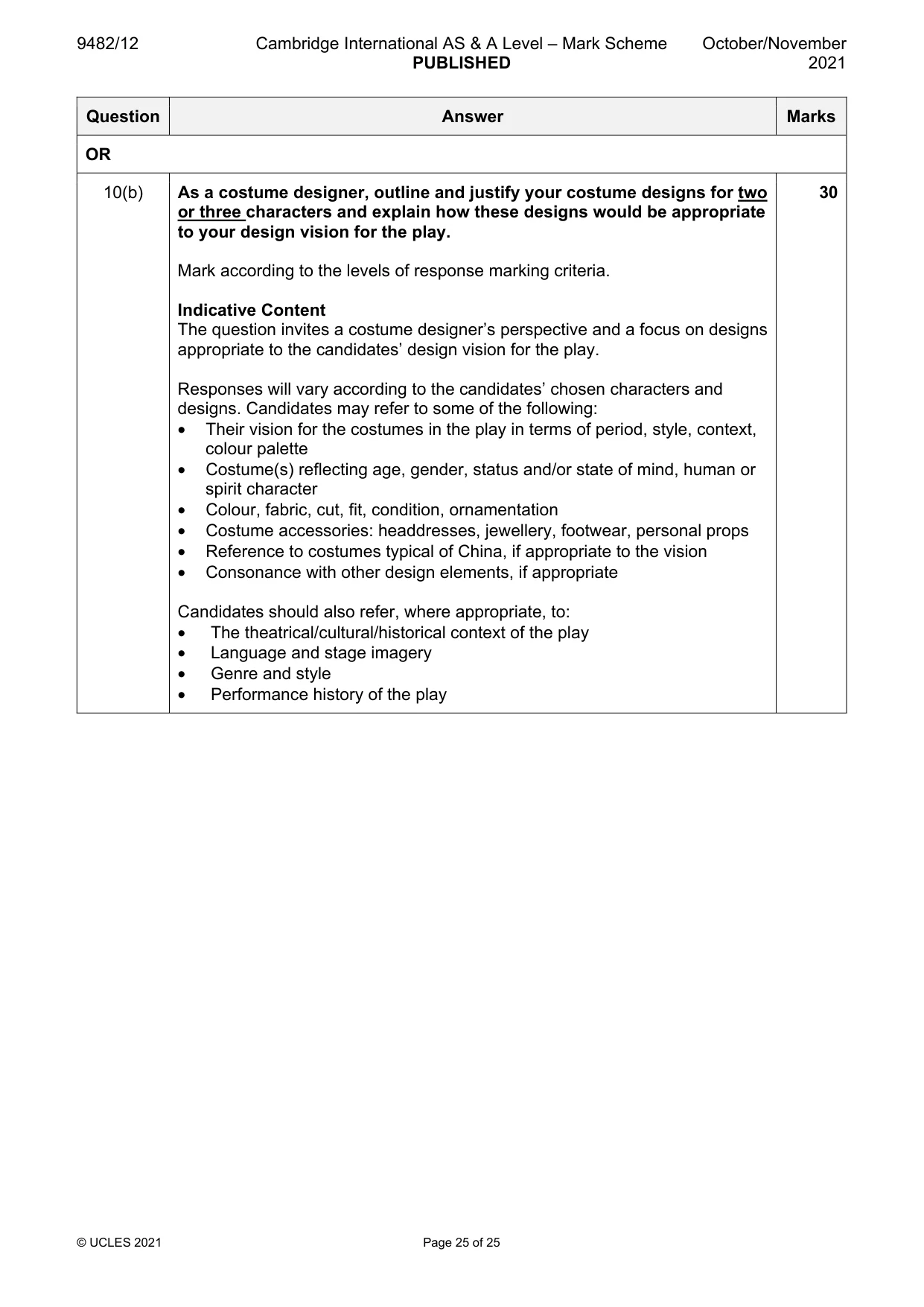 Mark scheme, page 25 of 25