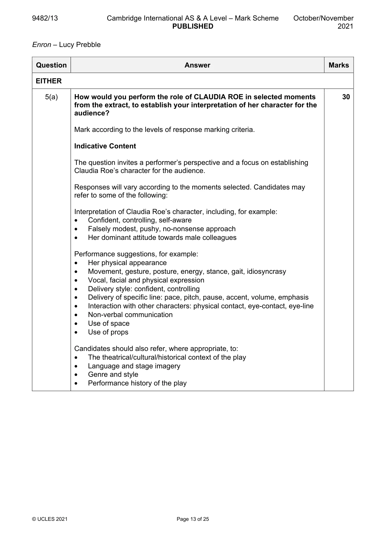 Mark scheme, page 13 of 25