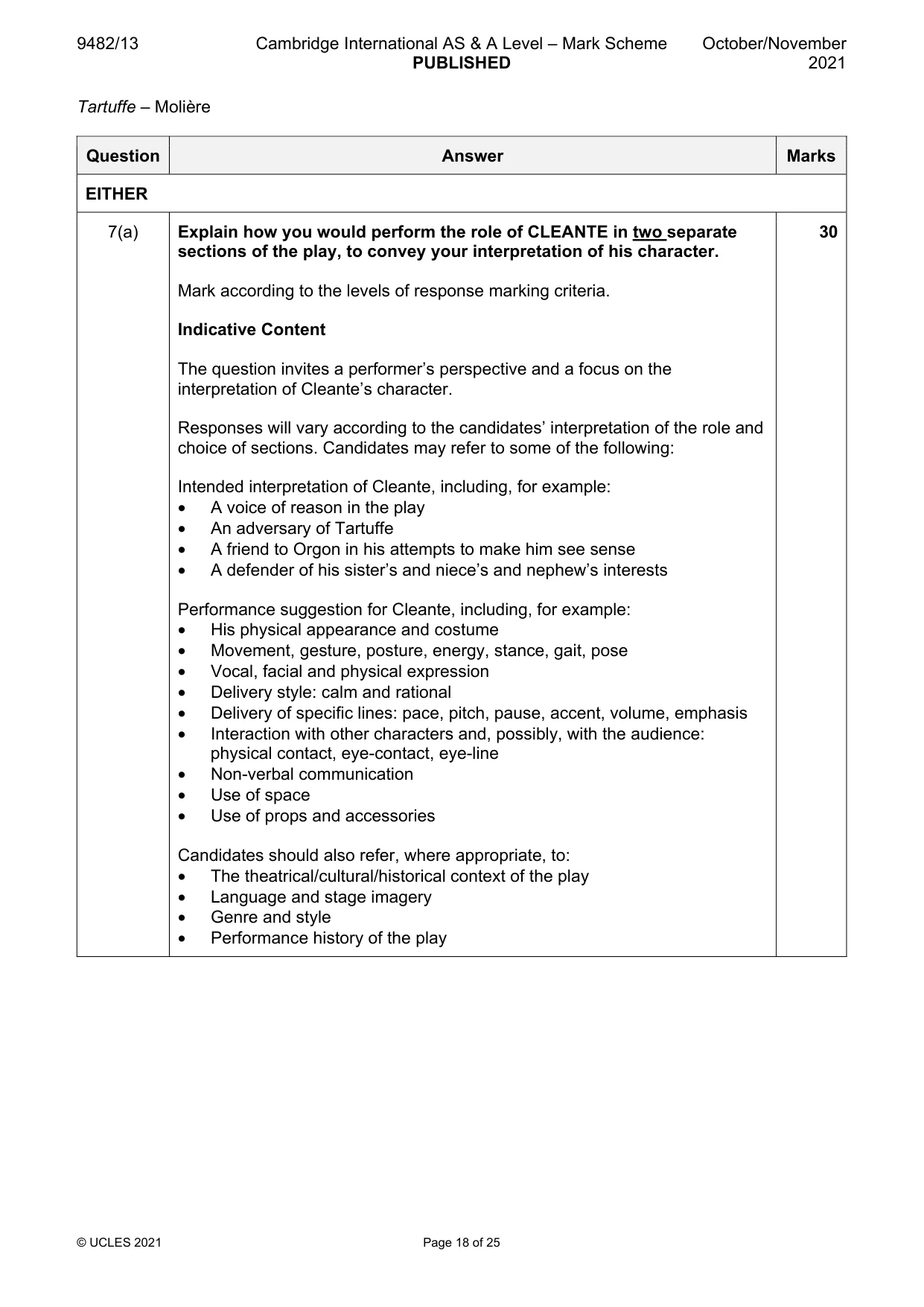 Mark scheme, page 18 of 25