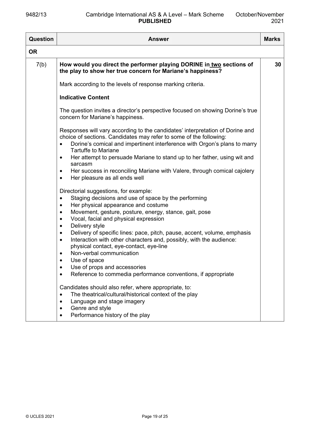 Mark scheme, page 19 of 25