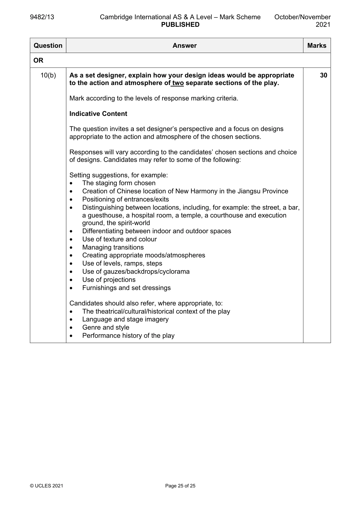 Mark scheme, page 25 of 25