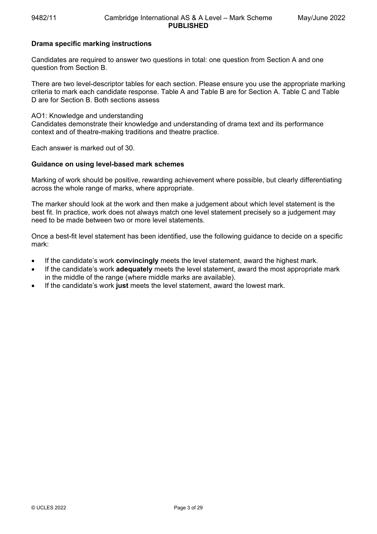 Mark scheme, page 3 of 29