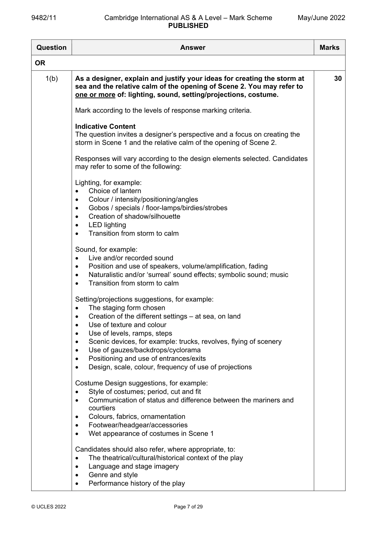 Mark scheme, page 7 of 29