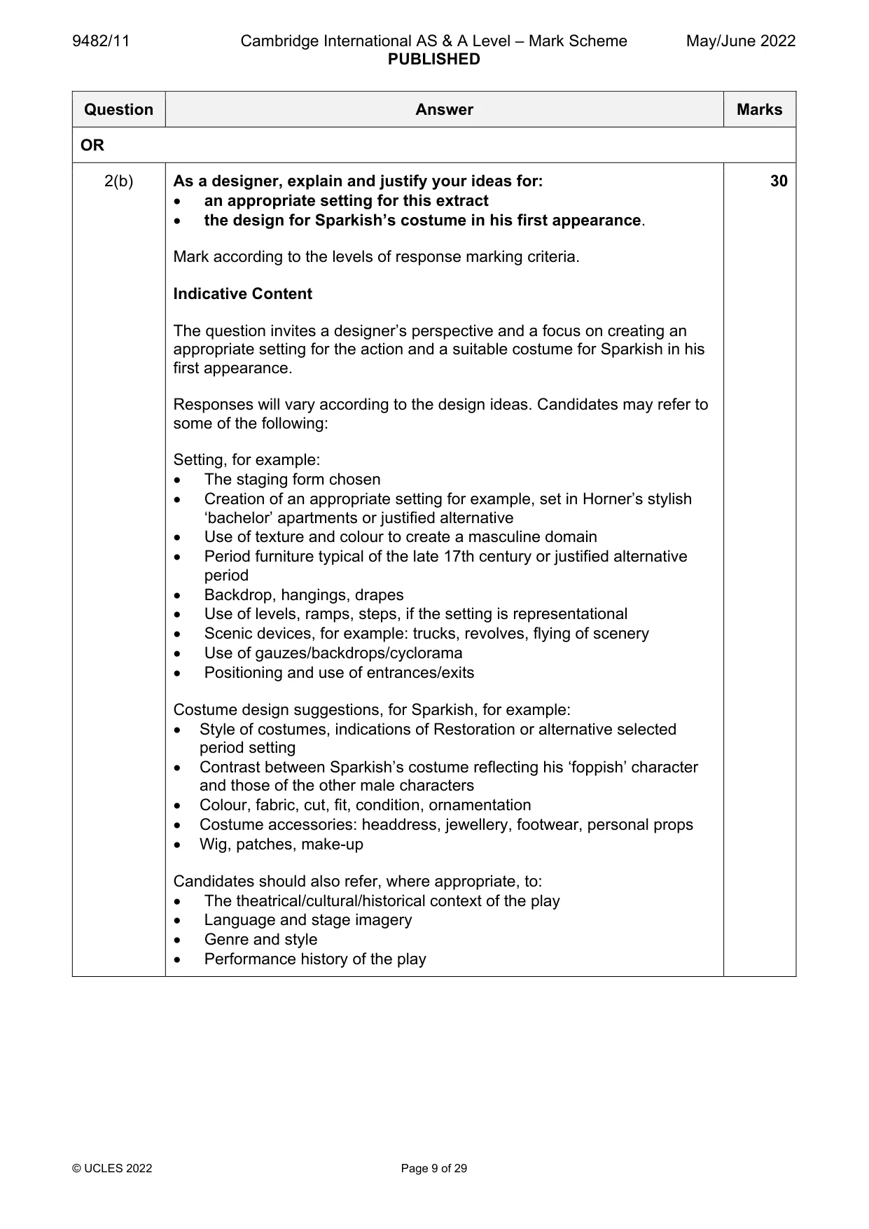 Mark scheme, page 9 of 29