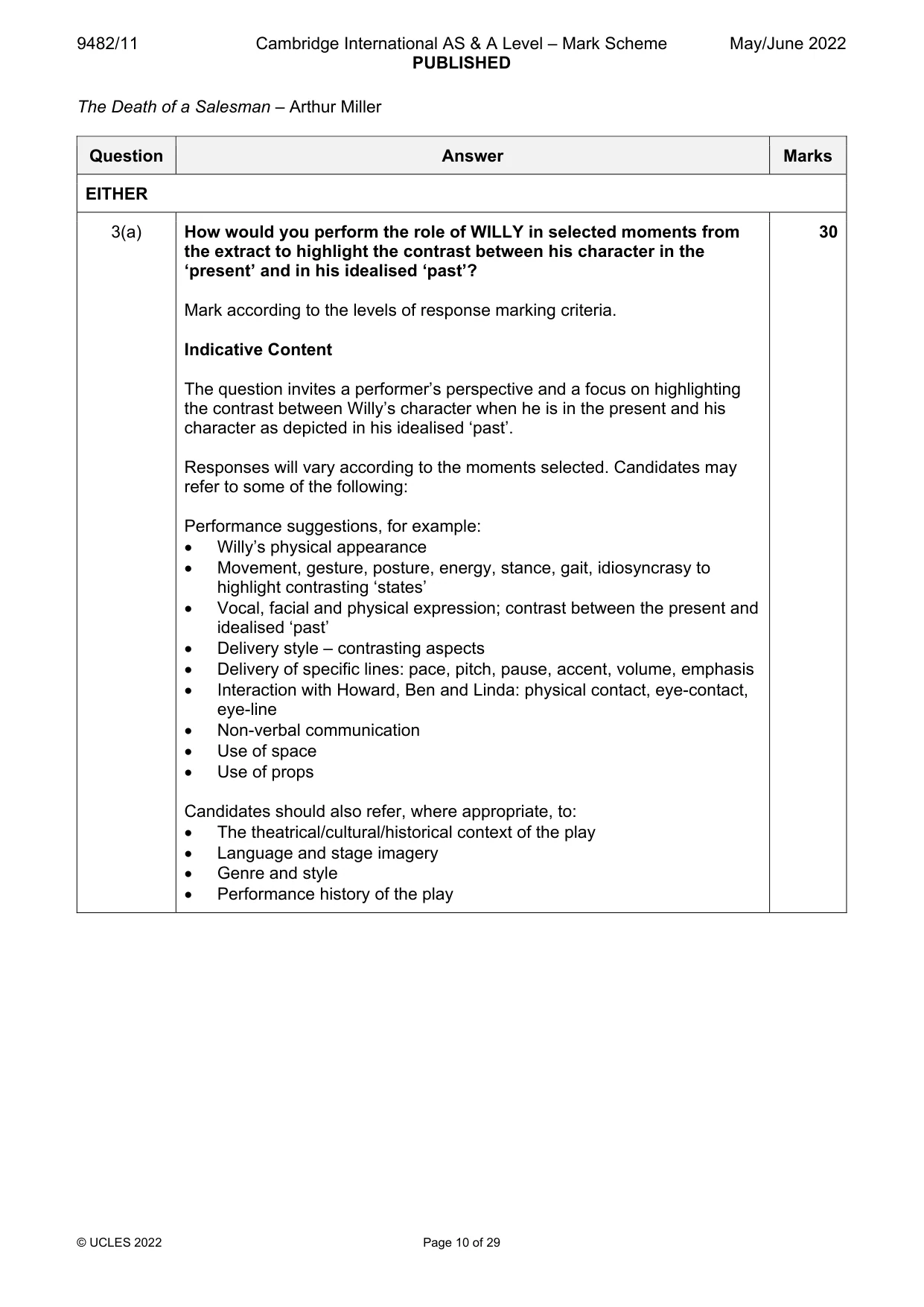 Mark scheme, page 10 of 29