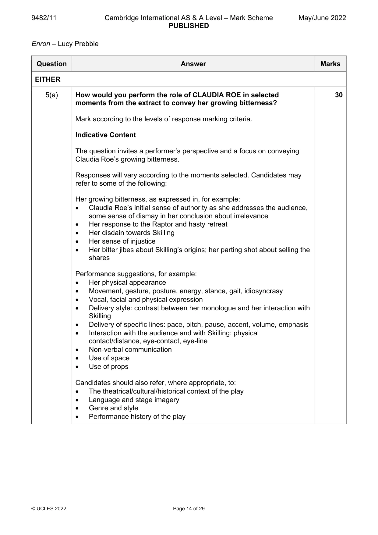 Mark scheme, page 14 of 29