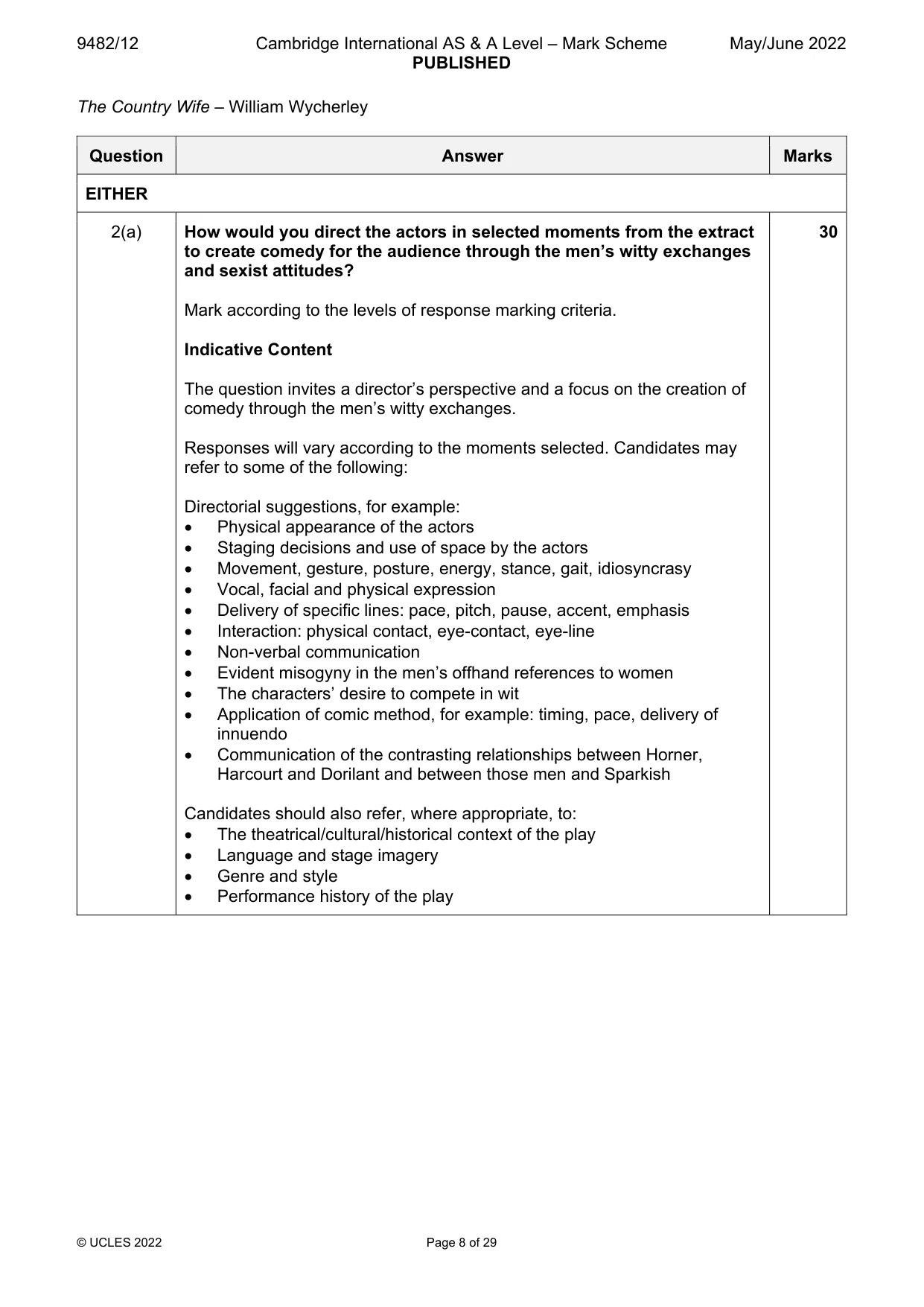 Mark scheme, page 8 of 29