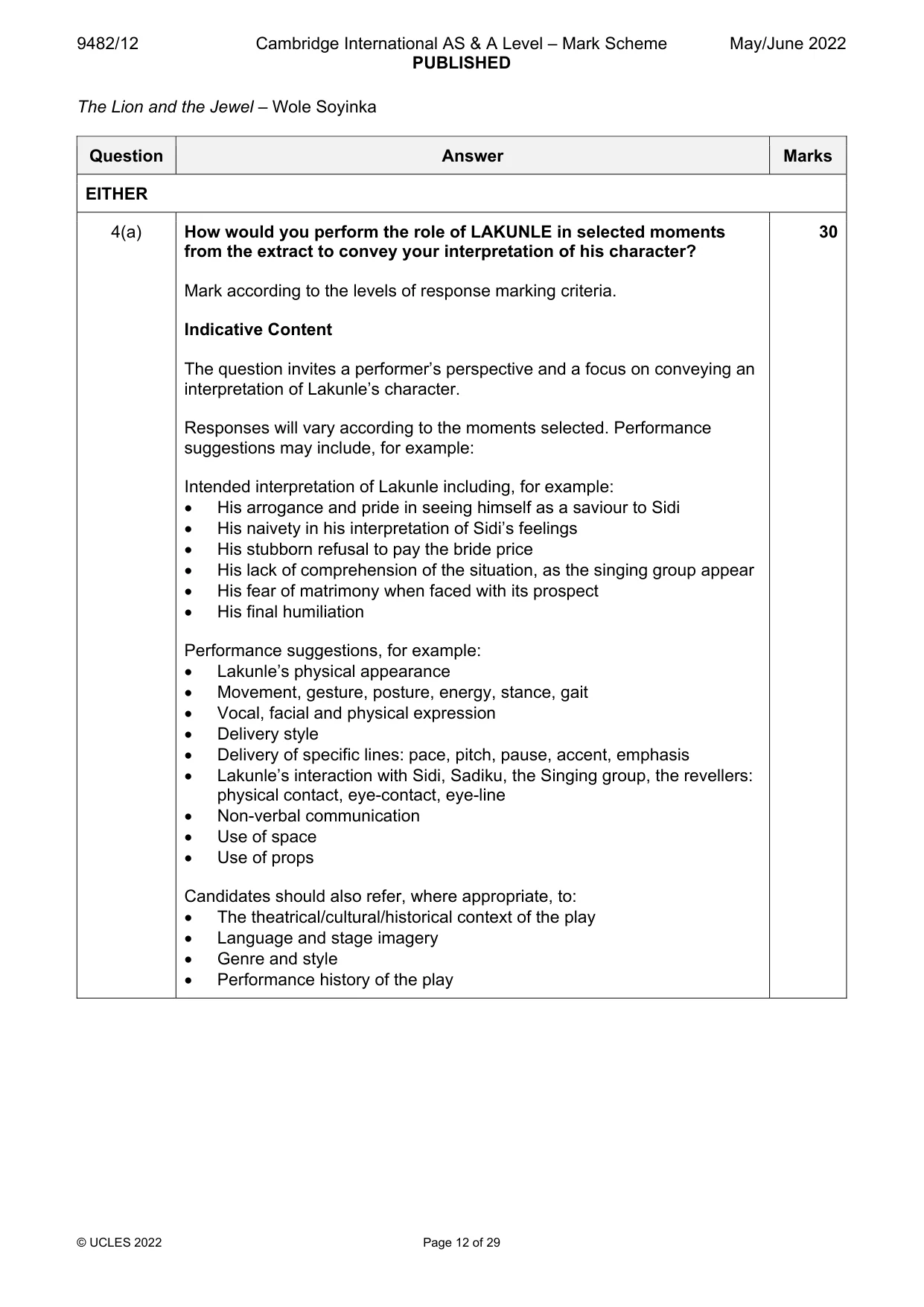 Mark scheme, page 12 of 29