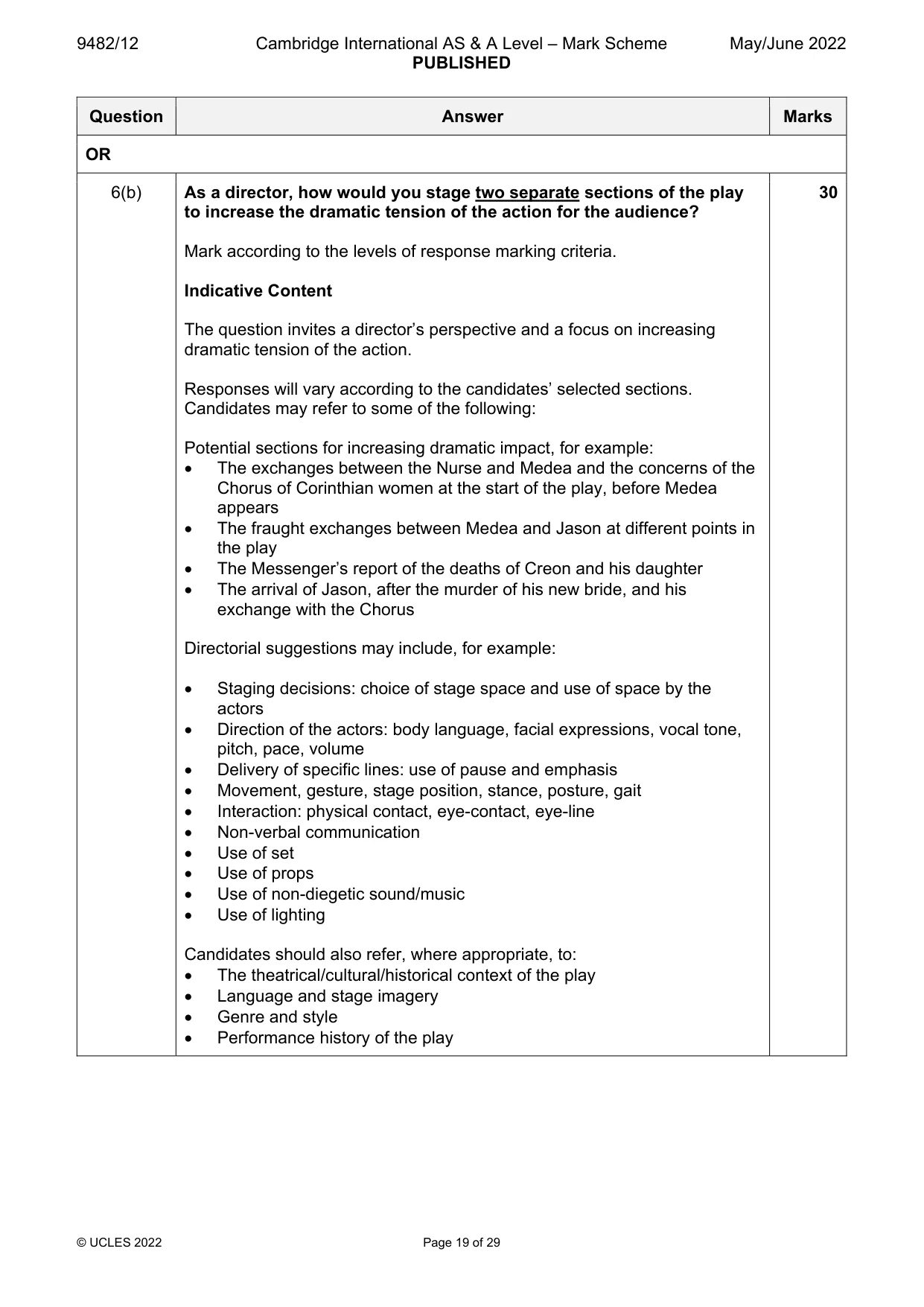 Mark scheme, page 19 of 29