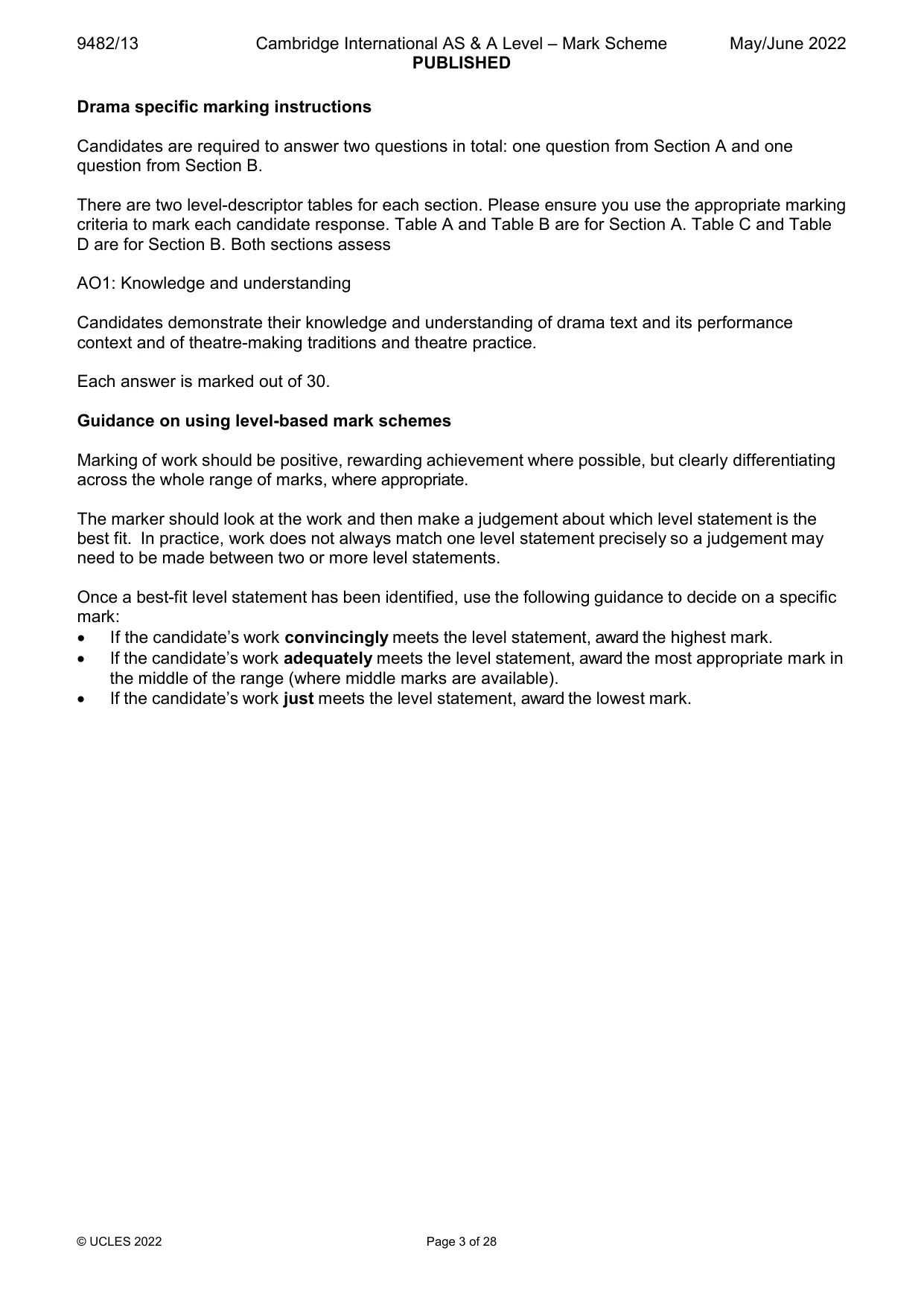 Mark scheme, page 3 of 28