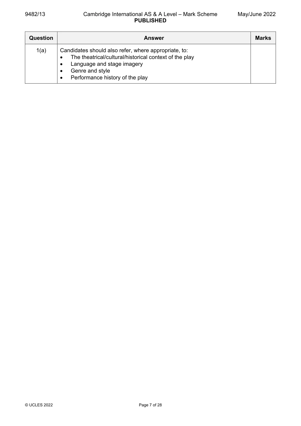 Mark scheme, page 7 of 28