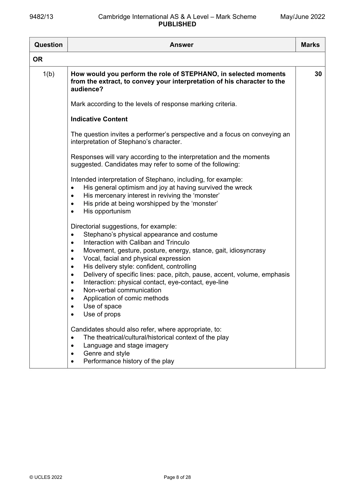 Mark scheme, page 8 of 28