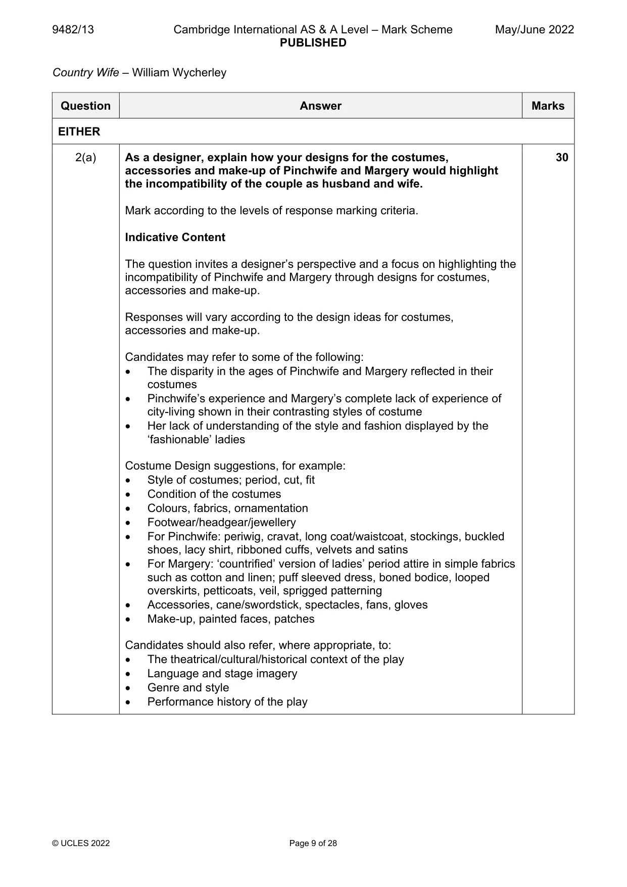 Mark scheme, page 9 of 28