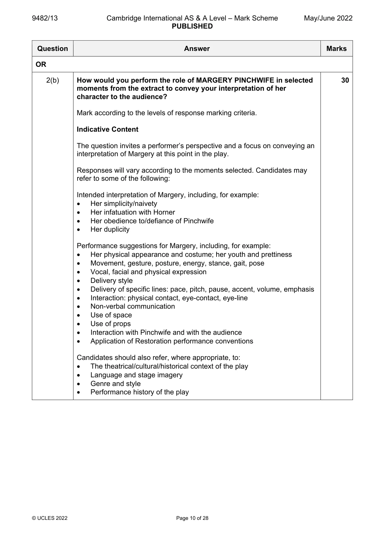 Mark scheme, page 10 of 28