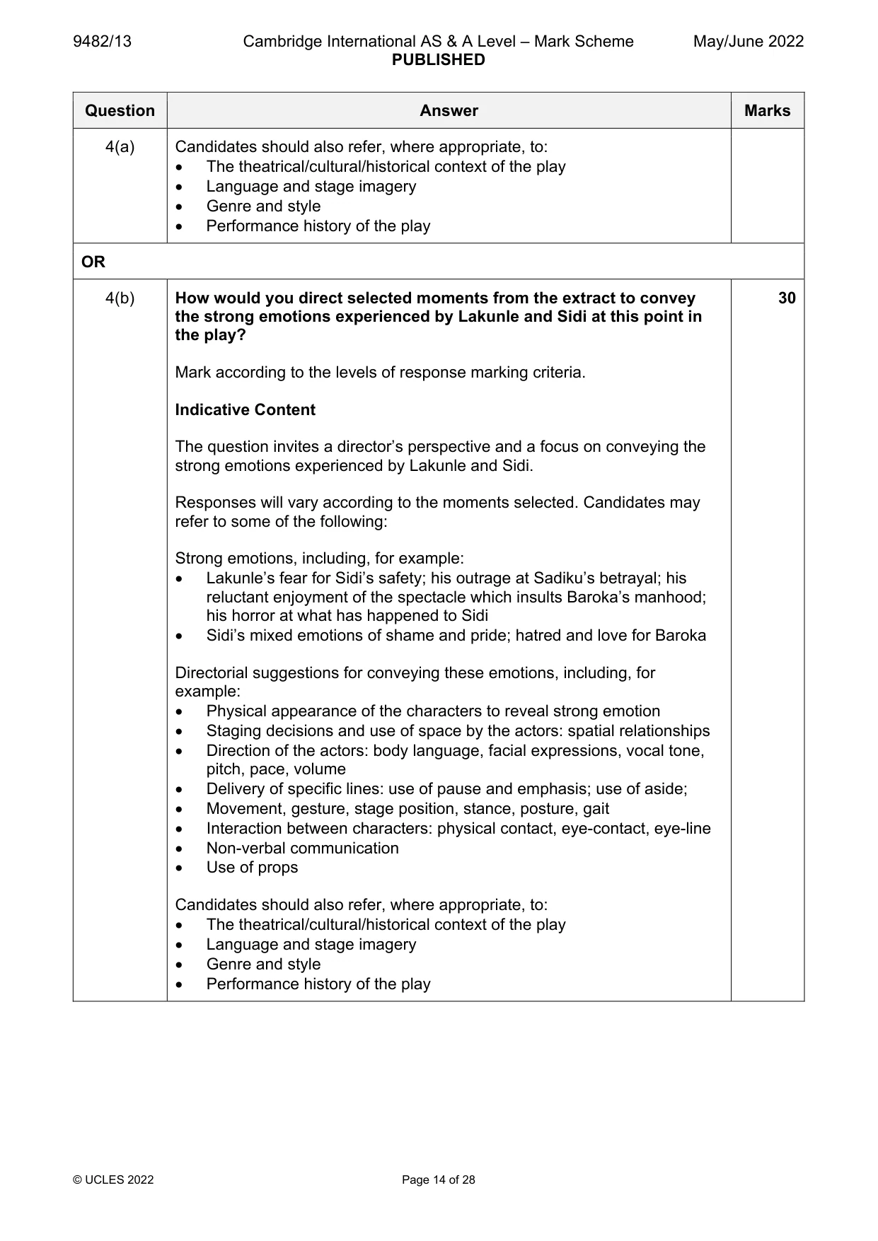 Mark scheme, page 14 of 28