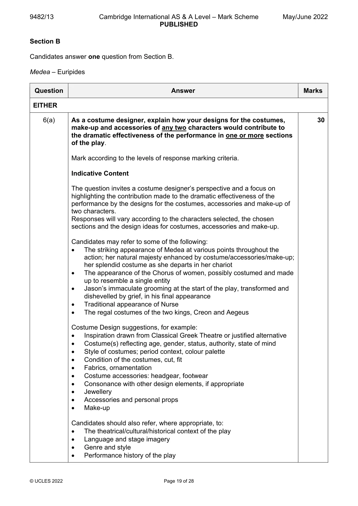 Mark scheme, page 19 of 28