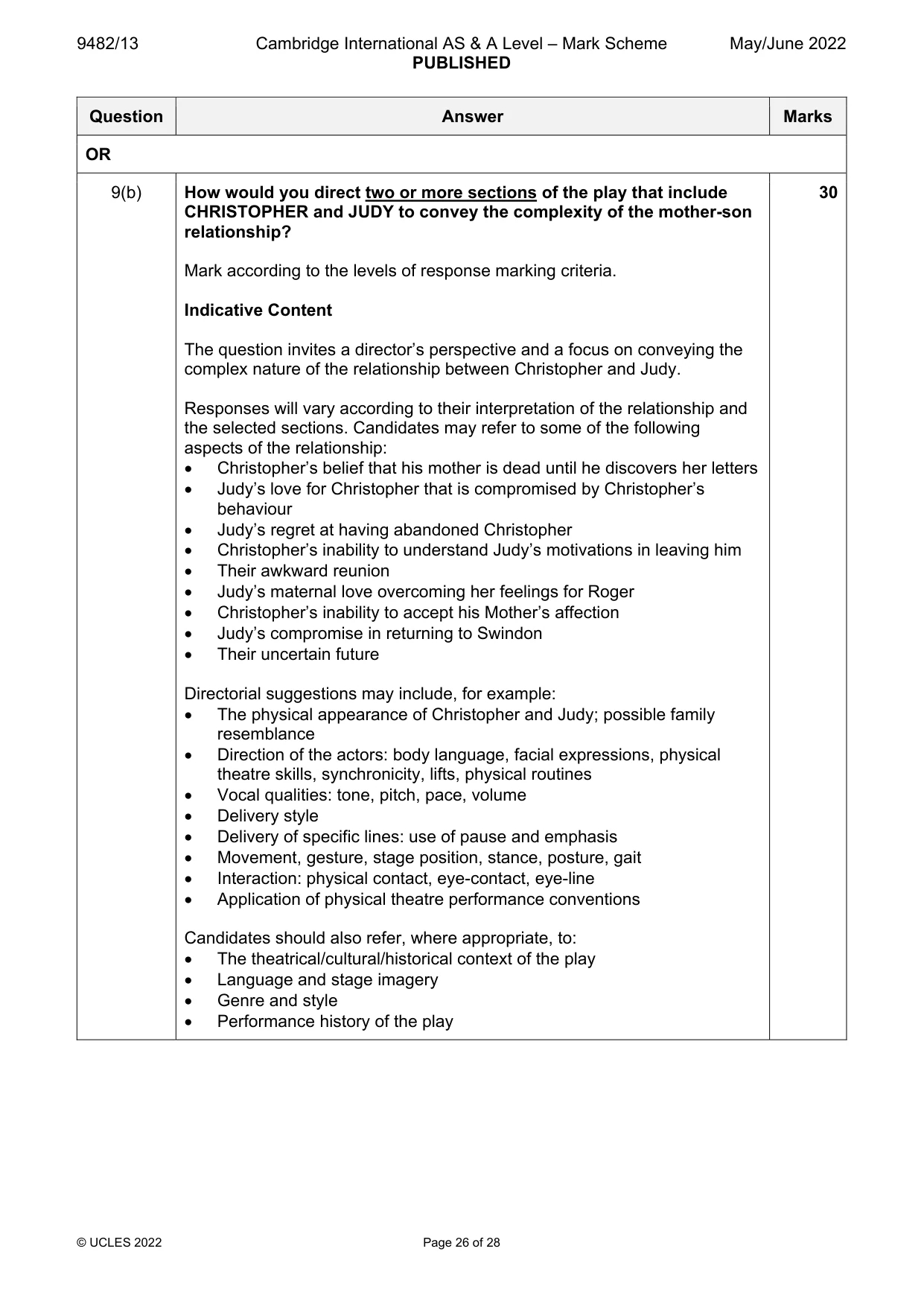 Mark scheme, page 26 of 28