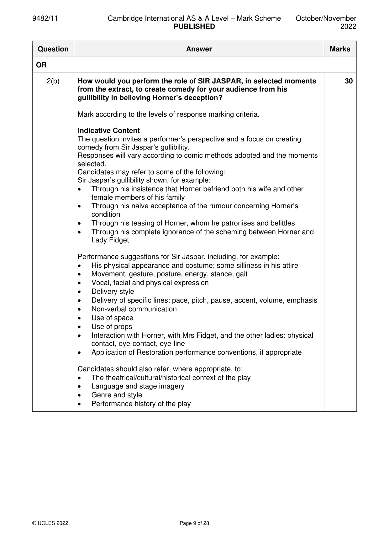 Mark scheme, page 9 of 28