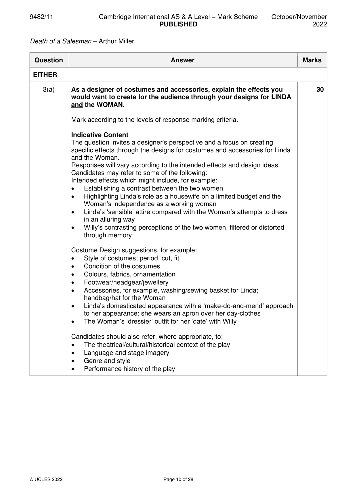 Mark scheme, page 10 of 28