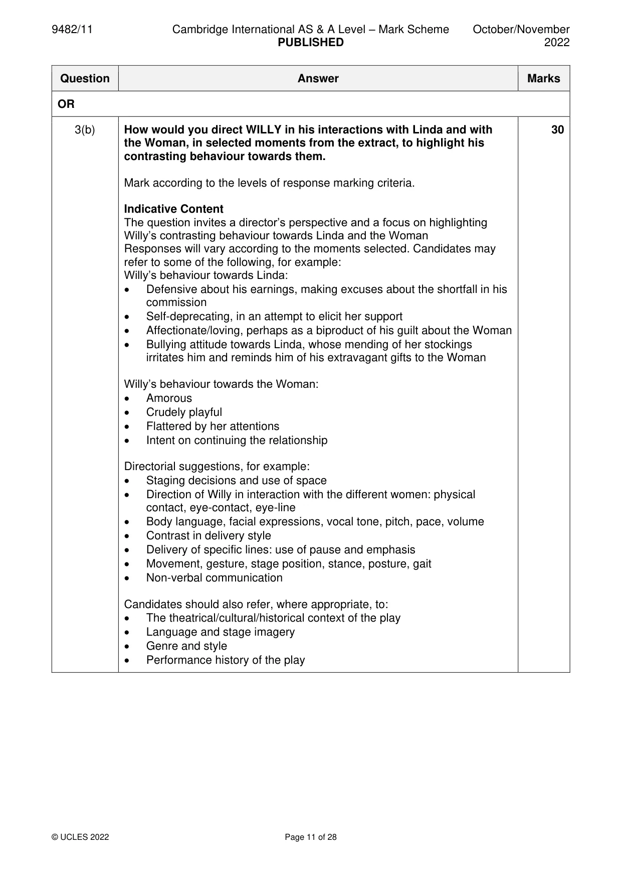Mark scheme, page 11 of 28
