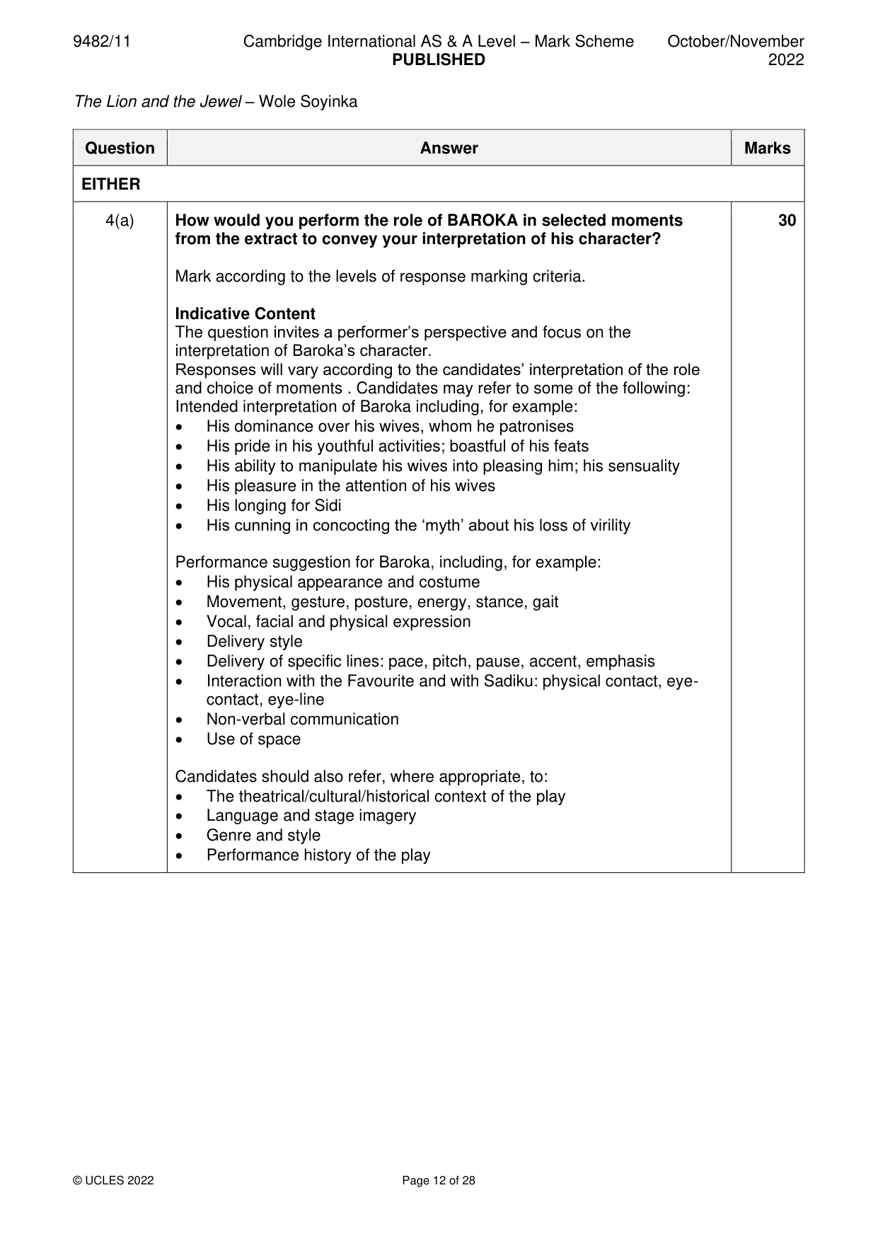 Mark scheme, page 12 of 28