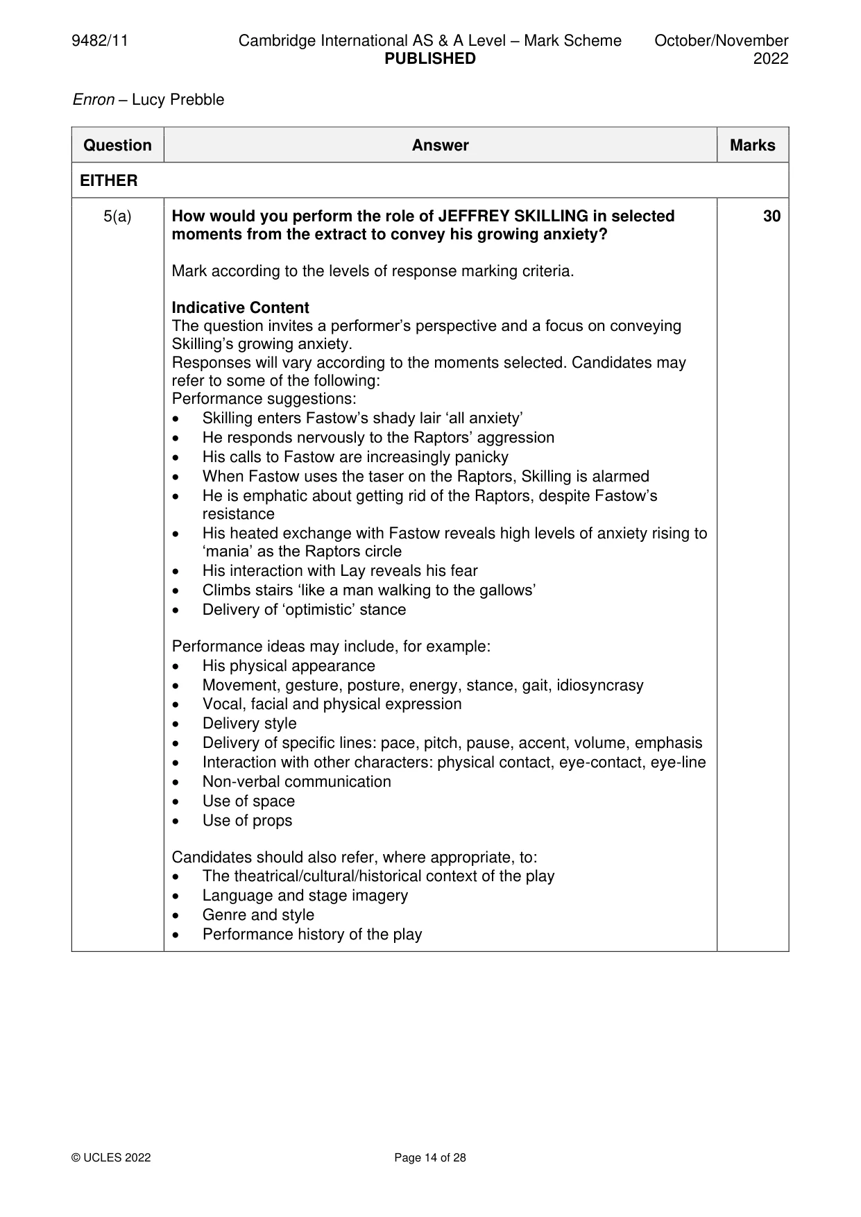 Mark scheme, page 14 of 28