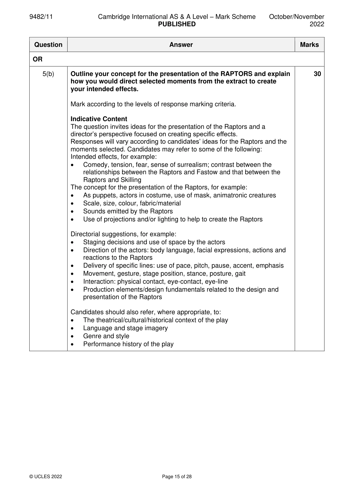 Mark scheme, page 15 of 28
