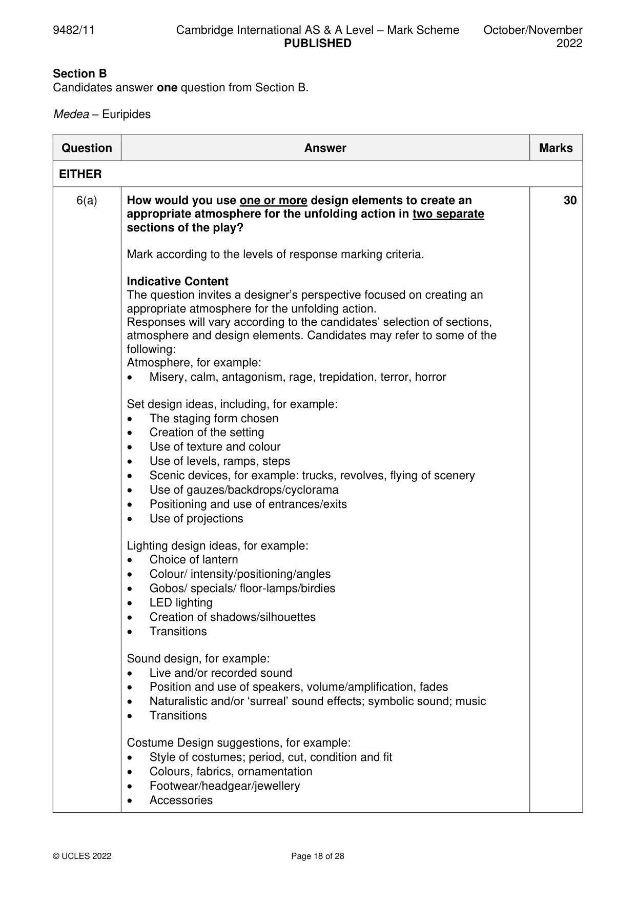 Mark scheme, page 18 of 28