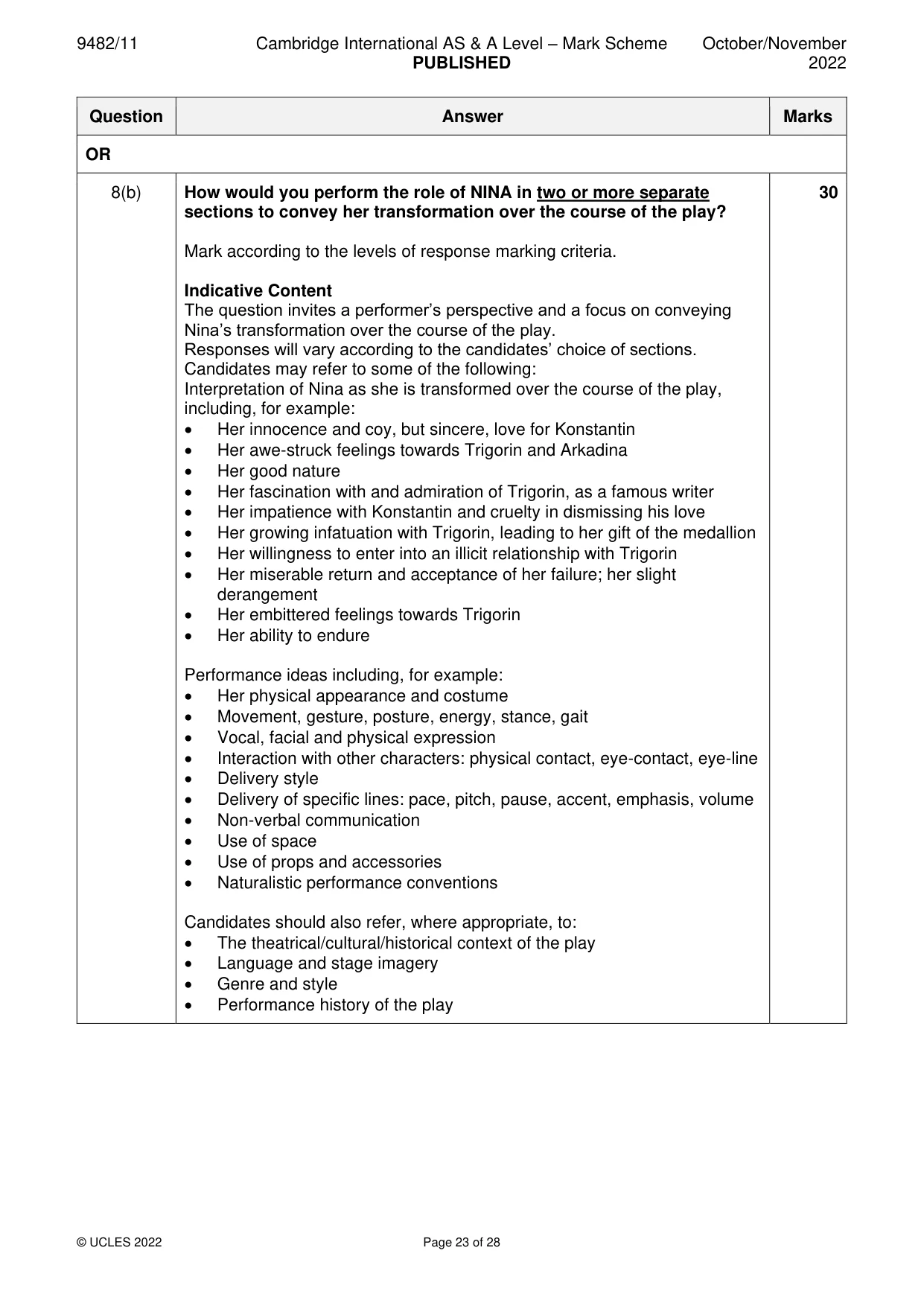 Mark scheme, page 23 of 28