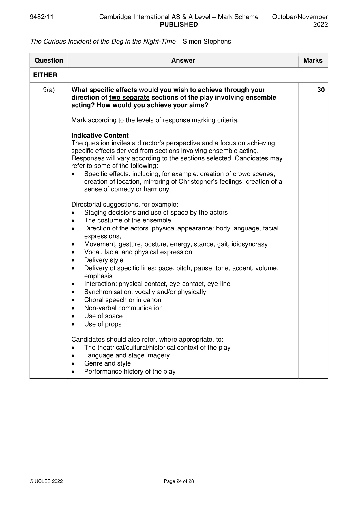 Mark scheme, page 24 of 28