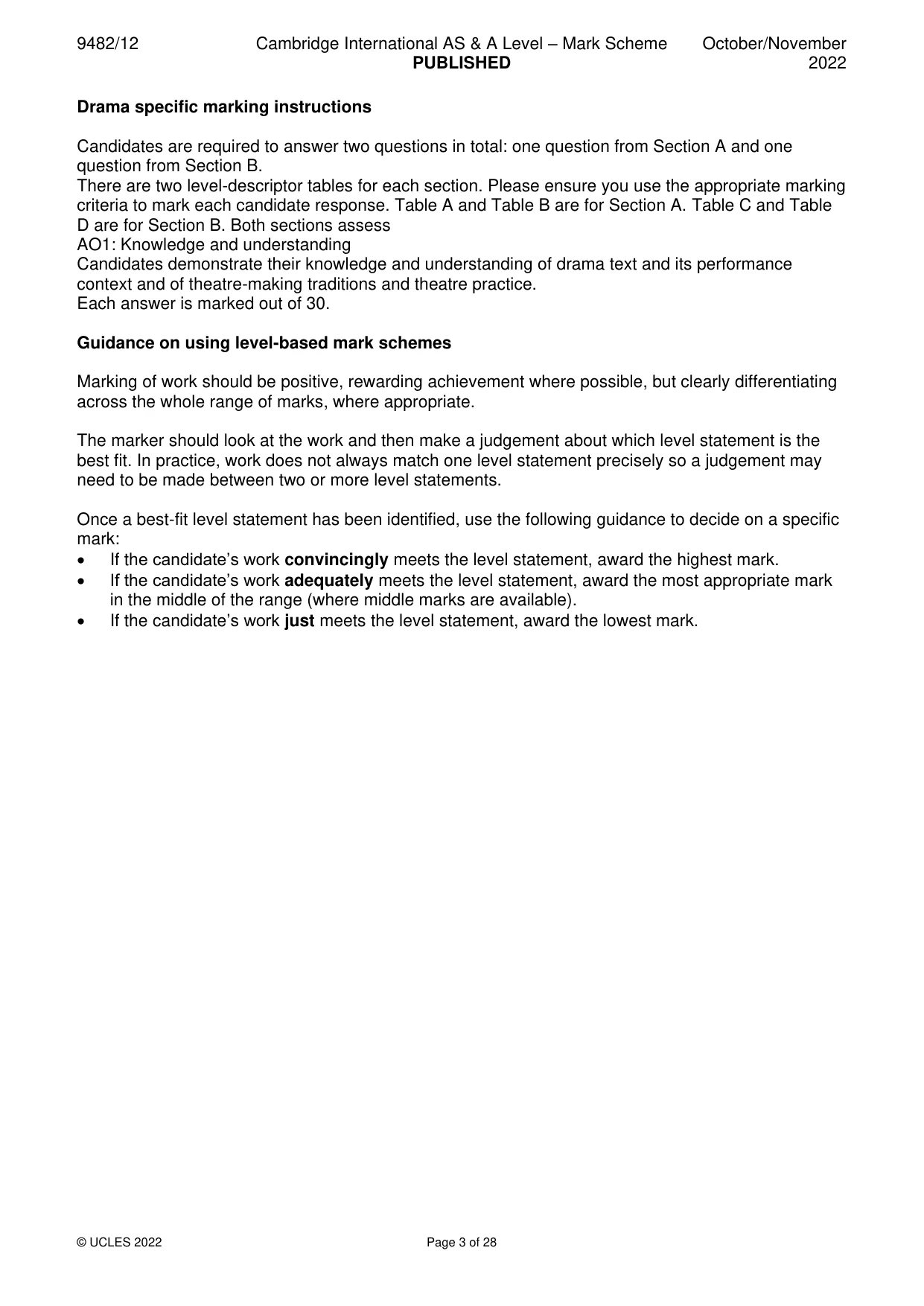 Mark scheme, page 3 of 28