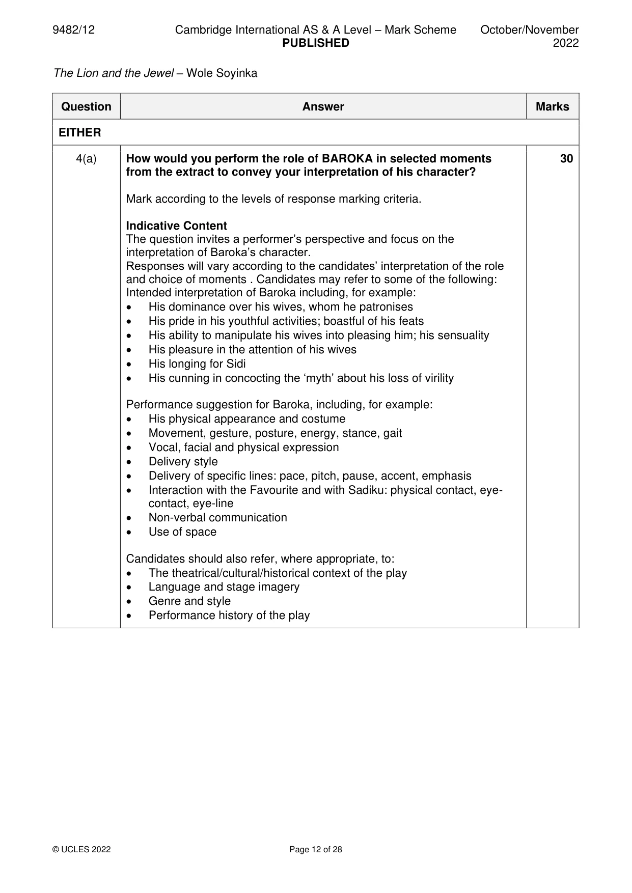 Mark scheme, page 12 of 28