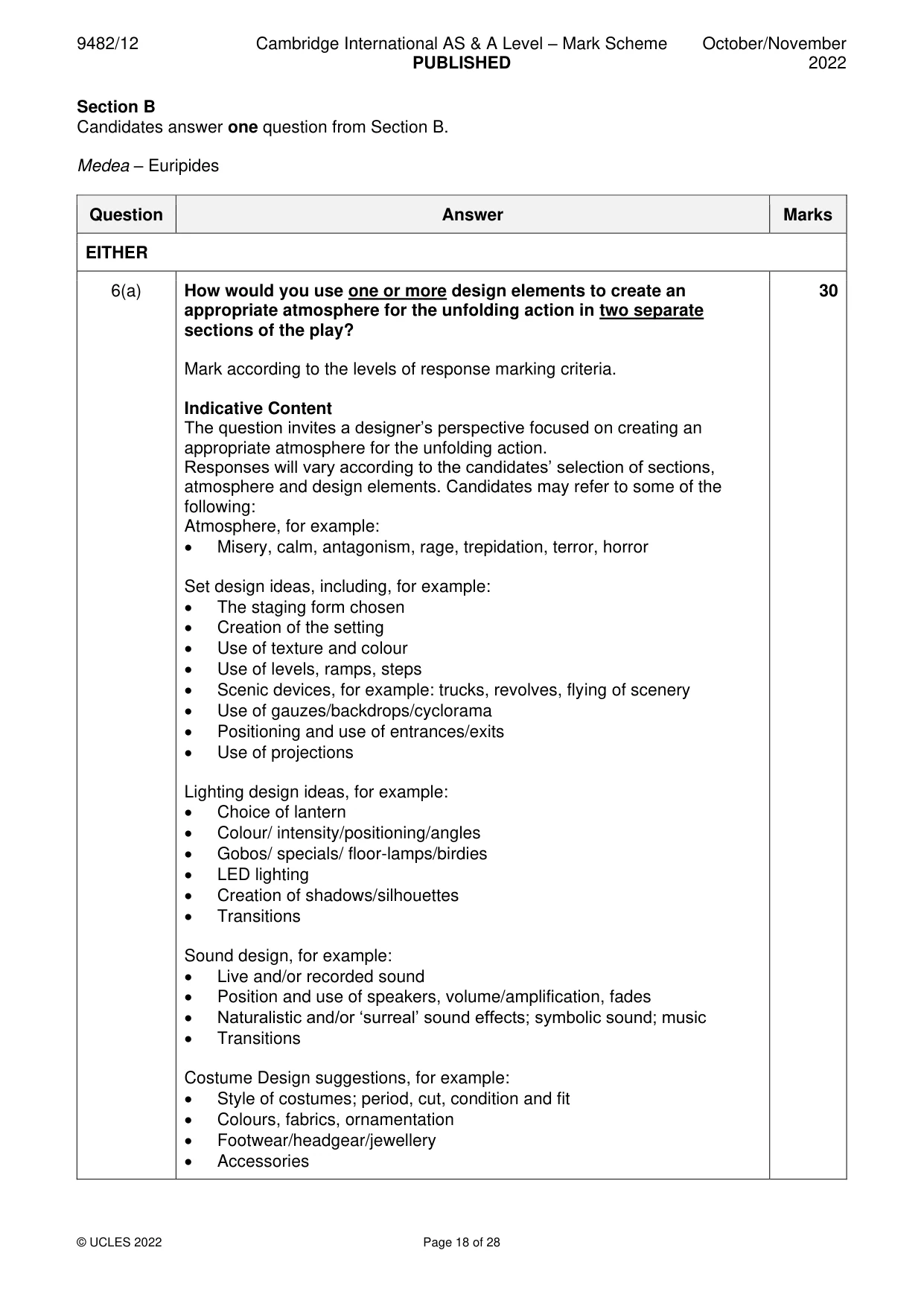 Mark scheme, page 18 of 28