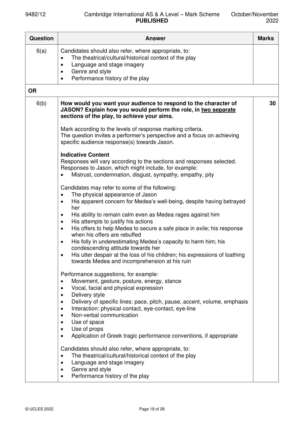 Mark scheme, page 19 of 28